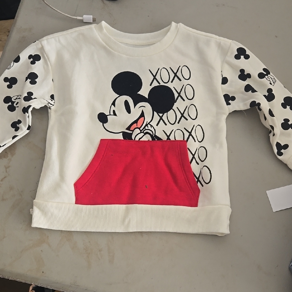 Disney Mickey Mouse Kids Sweatshirt - White and Red